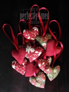 Stuffed Fabric Hearts