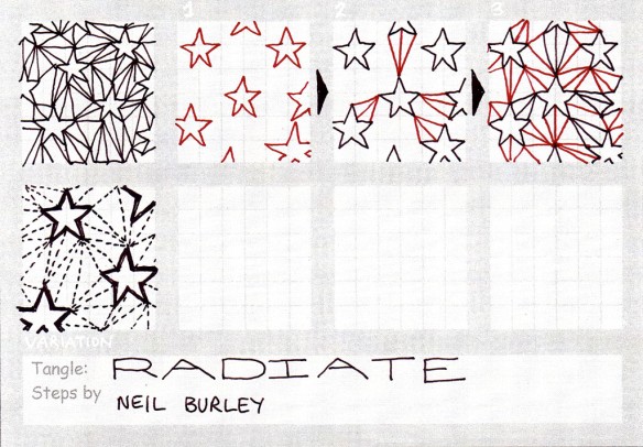 Radiate - tangle pattern